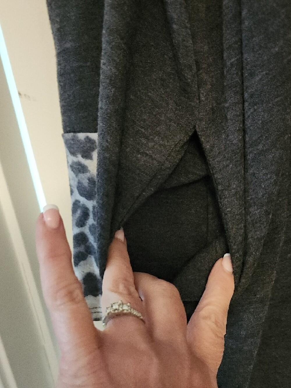 Emerald Black and Gray Leopard Print Top - Picture 3 of 7